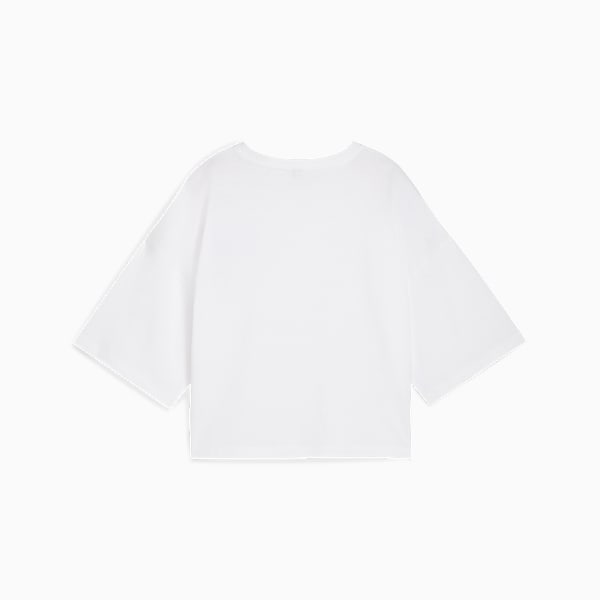Remera oversize LEO LUXE para mujer, PUMA White, large-ARG