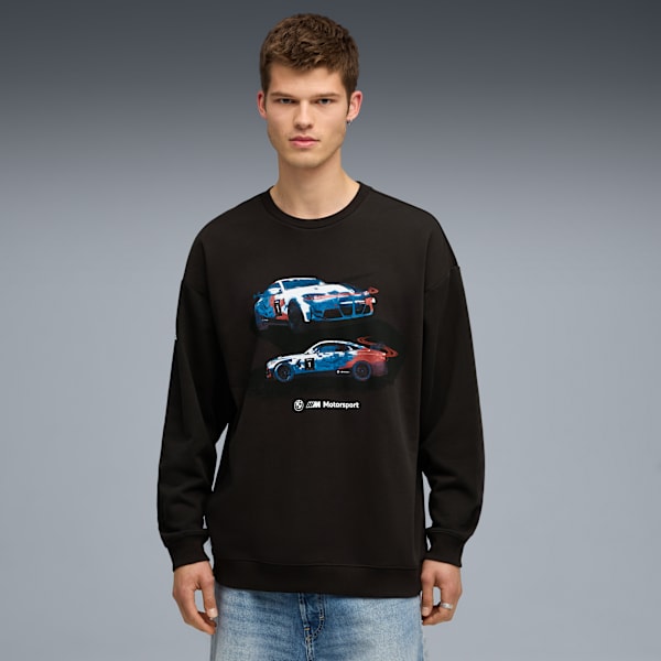 BMW M Motorsport Graphic Crew Neck Sweat Men, PUMA Black, large-ZAF