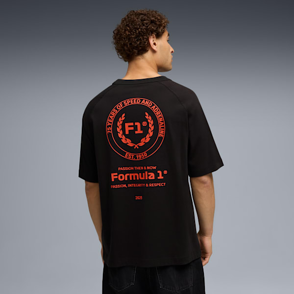F1® 75yrs Relaxed Tee Men, PUMA Black, large-ZAF