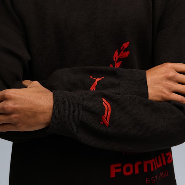 F1® 75 Yrs Knitted Crew Neck Men, PUMA Black, large-ZAF