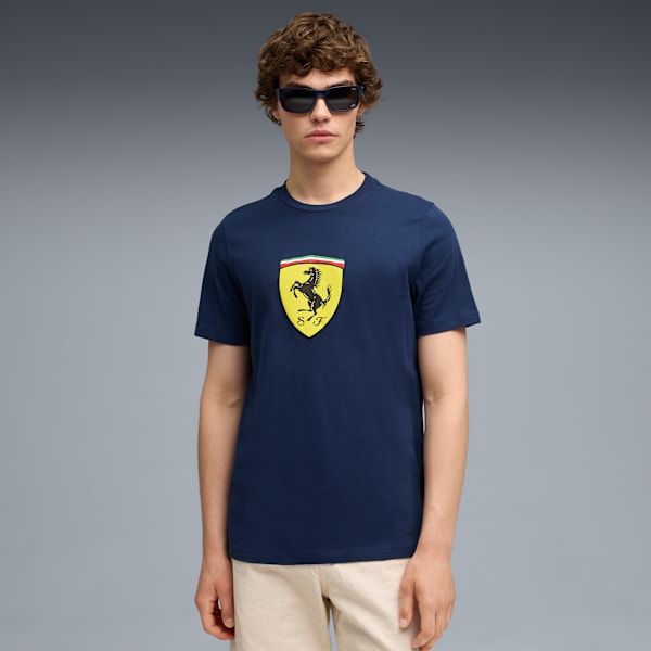 Scuderia Ferrari Sportswear Coloured Shield Tee Men, Persian Blue, large-ZAF