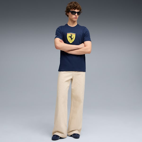 Scuderia Ferrari Sportswear Coloured Shield Tee Men, Persian Blue, large-ZAF