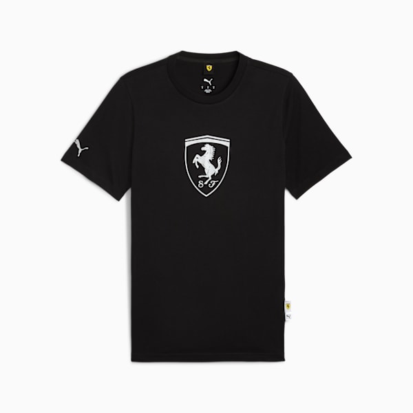Scuderia Ferrari Sportswear Tonal Shield Tee Men, PUMA Black, large-ZAF