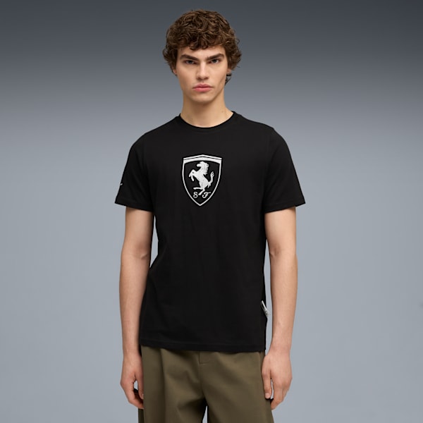 Scuderia Ferrari Sportswear Tonal Shield Tee Men, PUMA Black, large-ZAF