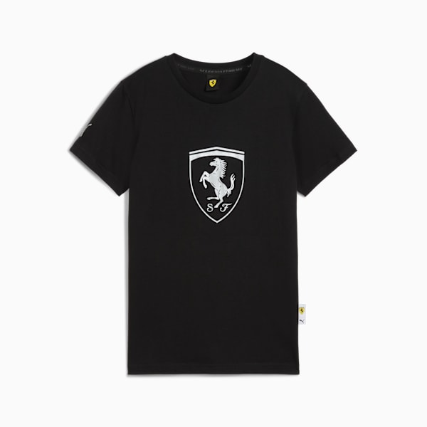 Scuderia Ferrari Sportswear Tonal Shield Tee Women, PUMA Black, large-ZAF