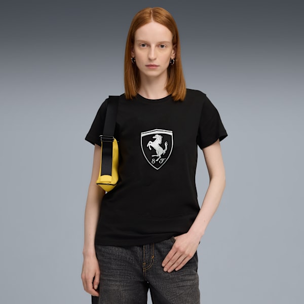 Scuderia Ferrari Sportswear Tonal Shield Tee Women, PUMA Black, large-ZAF