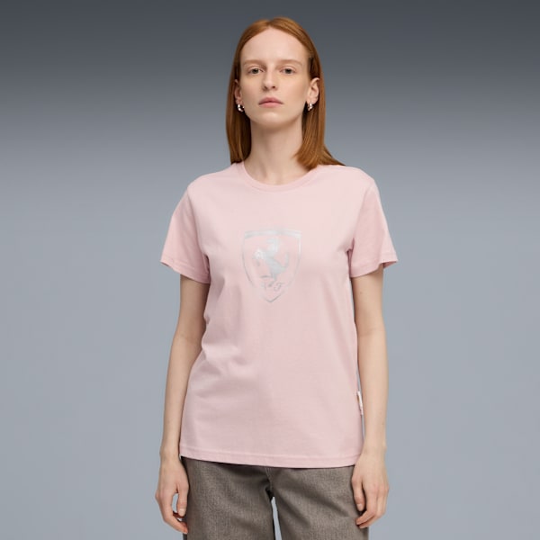 Scuderia Ferrari Sportswear Tonal Shield Tee Women, Mauve Mist, large-ZAF