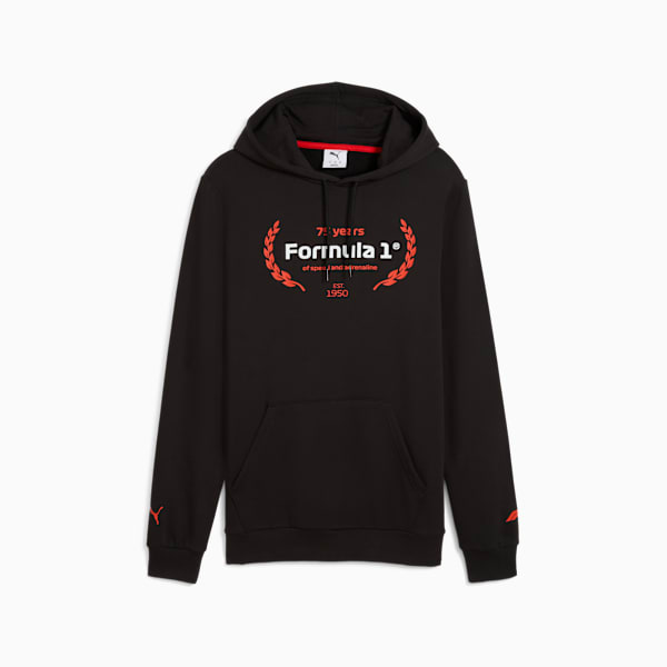 F1® Essentials Logo Graphic Hoodie Men, PUMA Black, large-ZAF