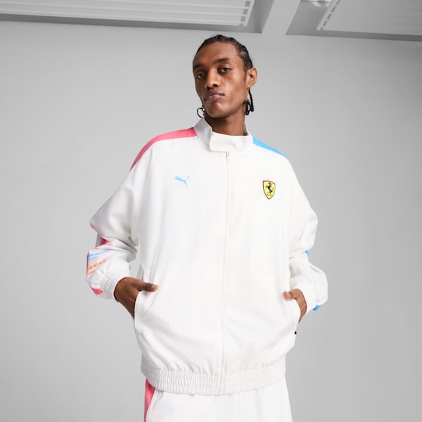 Scuderia Ferrari Miami T7 Jacket Men, PUMA White, large-ZAF