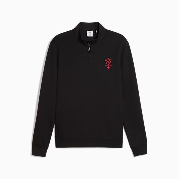 PUMA x AC Milan Golf Quarter-Zip Top Men, PUMA Black, large-ZAF