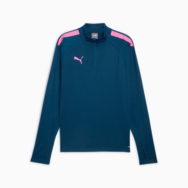 Playera Hombre teamLIGA Quarter-Zip, Ocean Tropic-Poison Pink, large-MEX