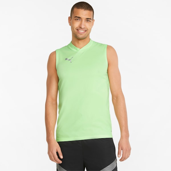 teamFINAL Sleeveless Men's Football Jersey, Fizzy Lime-Puma Silver, large-ZAF
