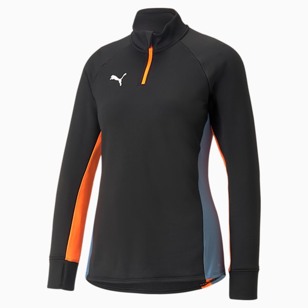 Playera de fútbol con cremallera de un cuarto individualBLAZE para mujer, PUMA Black-Deep Dive, large-MEX