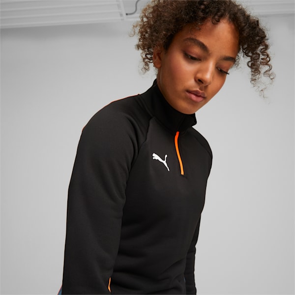 individualBLAZE Women's Quarter-Zip Football Top, PUMA Black-Deep Dive, large-ZAF