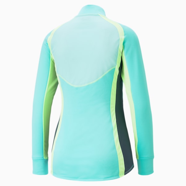 individualBLAZE Women's Quarter-Zip Football Top, Electric Peppermint-Dark Night, large-ZAF