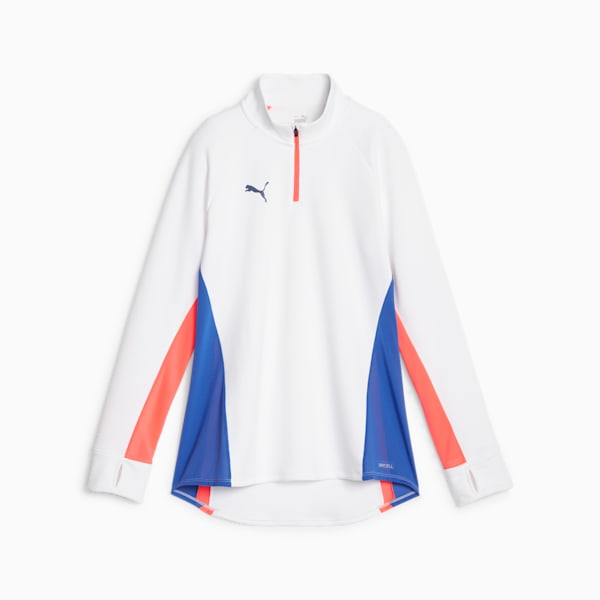 individualBLAZE Women's Quarter-Zip Football Top, PUMA White-Fire Orchid, large-ZAF