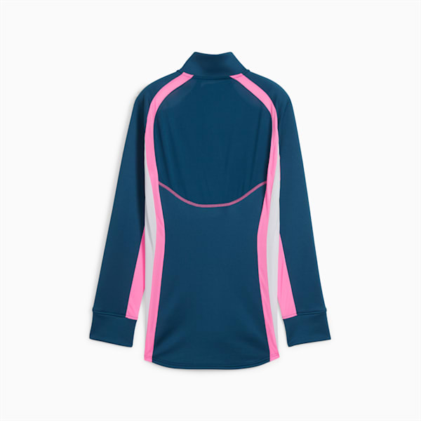 individualBLAZE Women's Quarter-Zip Football Top, Ocean Tropic-Electric Lime, large-ZAF