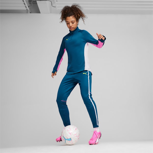 individualBLAZE Women's Quarter-Zip Football Top, Ocean Tropic-Electric Lime, large-ZAF