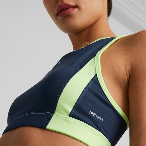 individualBLAZE High Neck Football Bra Women, Dark Night-Fast Yellow, large-ZAF