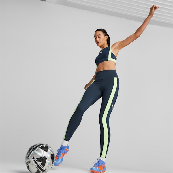 individualBLAZE High Neck Football Bra Women, Dark Night-Fast Yellow, large-ZAF