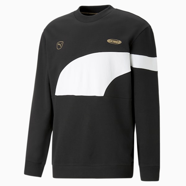 KING Top Football Crewneck Sweatshirt Men, PUMA Black-PUMA White, large-ZAF