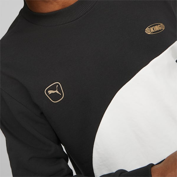 KING Top Football Crewneck Sweatshirt Men, PUMA Black-PUMA White, large-ZAF