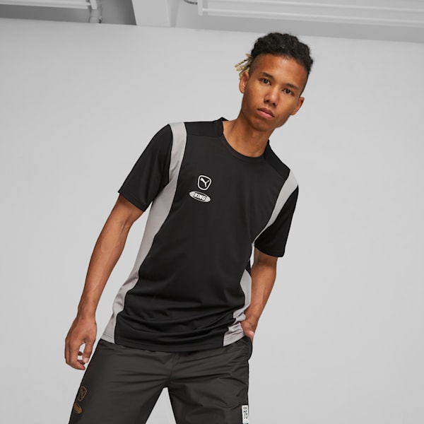 Camiseta de fútbol King Pro, PUMA Black-Concrete Gray, large-ARG