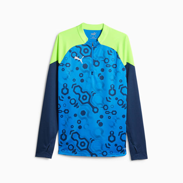 individualCUP Football Quarter-zip Top, Persian Blue-Pro Green, large-ZAF