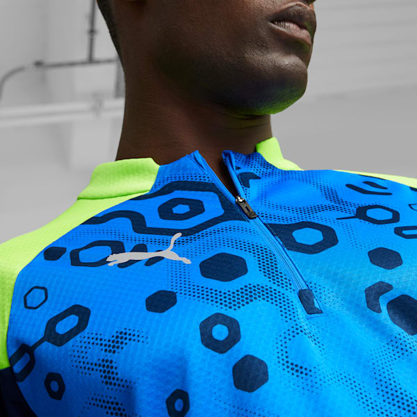 individualCUP Football Quarter-zip Top, Persian Blue-Pro Green, large-ZAF