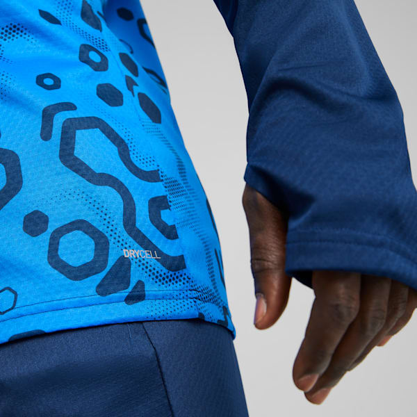 individualCUP Football Quarter-zip Top, Persian Blue-Pro Green, large-ZAF