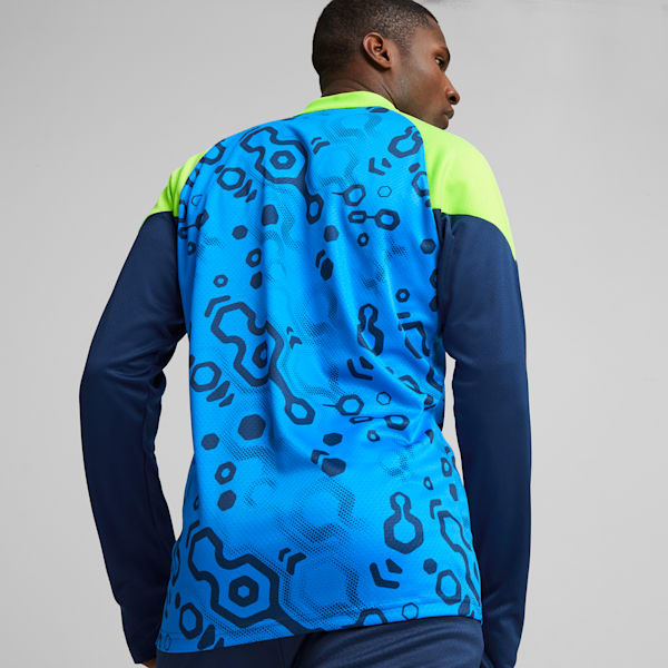 individualCUP Football Quarter-zip Top, Persian Blue-Pro Green, large-ZAF