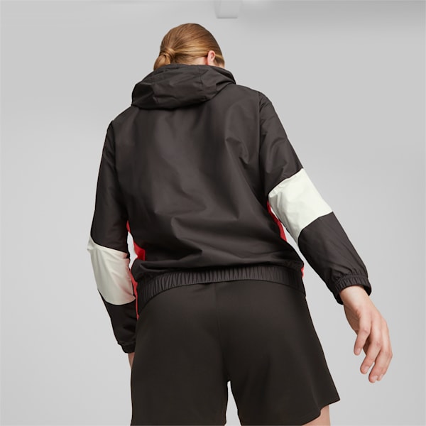 PUMA Queen Women's Football Jacket, PUMA Black-Fire Orchid-Warm White, large-ZAF