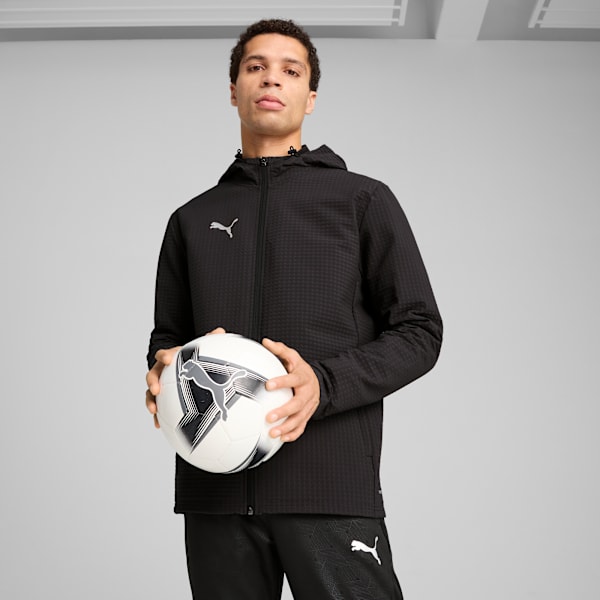 Campera de fútbol teamADDITIONS Softshell+ para hombre, PUMA Black-PUMA Silver, large-ARG