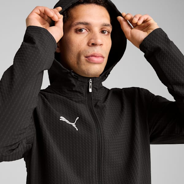 Campera de fútbol teamADDITIONS Softshell+ para hombre, PUMA Black-PUMA Silver, large-ARG