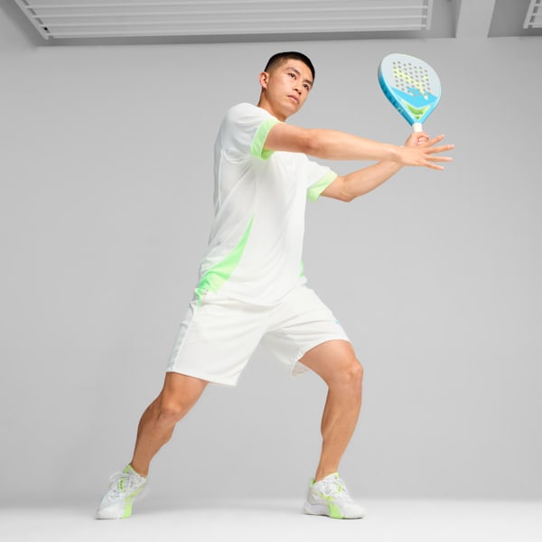 Individual Padel Men's Shorts, PUMA White-Fizzy Apple, large-MEX