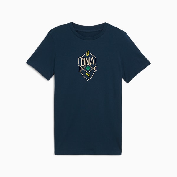 Neymar JR "BNA" Logo Tee Youth, Marine Blue-Sand Dune, large-ZAF