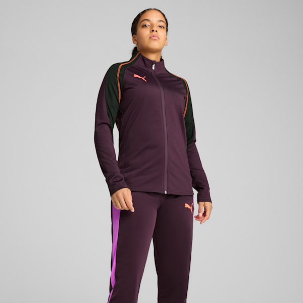 IndividualBLAZE Football Tracksuit Women, Midnight Plum-Glowing Red, large-ZAF