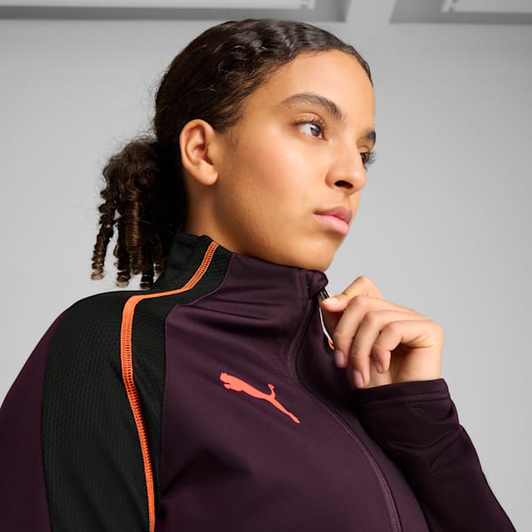 IndividualBLAZE Football Tracksuit Women, Midnight Plum-Glowing Red, large-ZAF