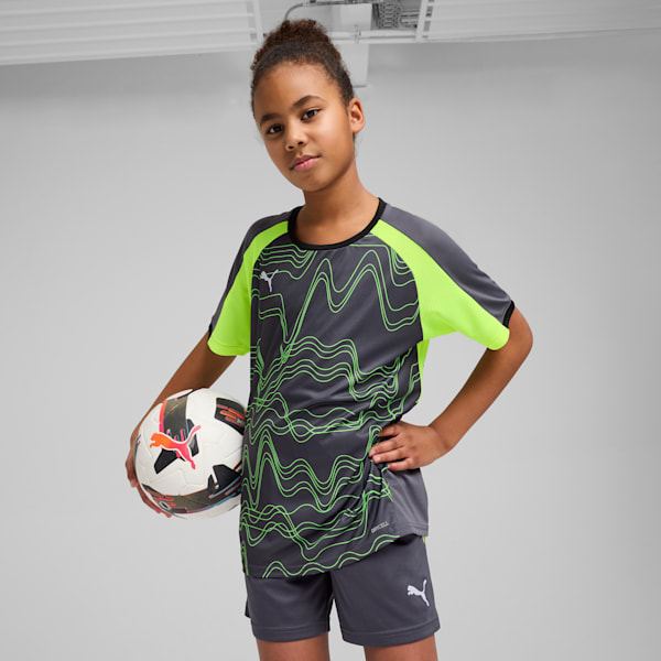 Camiseta de fútbol individual con gráfico LIGA para jóvenes, Galactic Gray-Yellow Alert, large-MEX