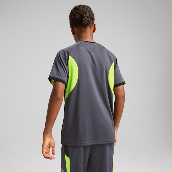 Camiseta de fútbol individual con gráfico LIGA para jóvenes, Galactic Gray-Yellow Alert, large-MEX