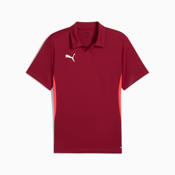 Individual Padel Polo Men, Dark Crimson-PUMA White-Glowing Red, large-ZAF