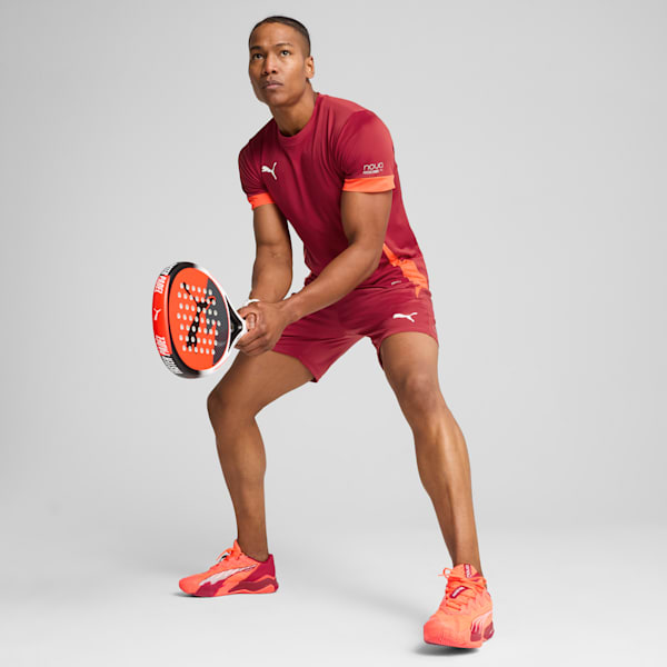 INDIVIDUAL Padel Training Shorts Men, Dark Crimson-PUMA White-Glowing Red, large-ZAF