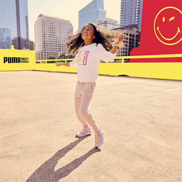 PUMA x SMILEYWORLD Crewneck Sweatshirt Kids, Puma White, large-ZAF
