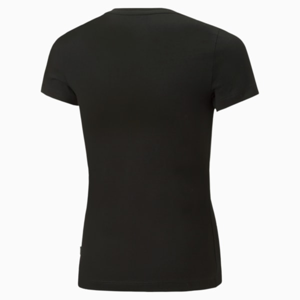 Essentials+ Logo Tee Youth, Puma Black-Gold, large-ZAF