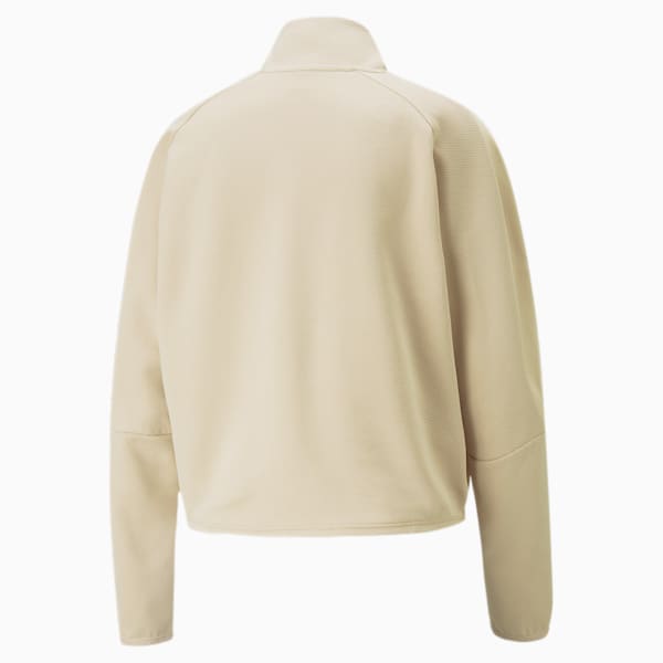 Evostripe Half-Zip Crew Neck Sweatshirt Women, Granola, large-ZAF