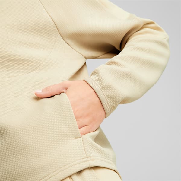 Evostripe Half-Zip Crew Neck Sweatshirt Women, Granola, large-ZAF