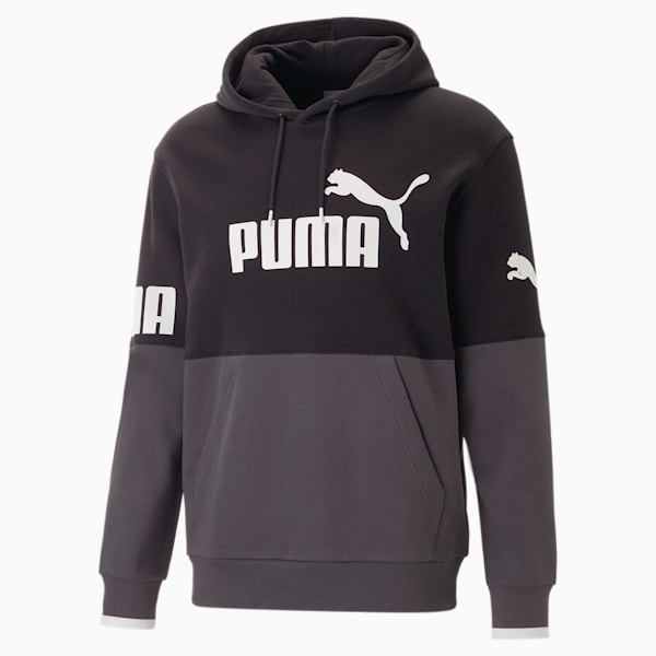 PUMA POWER Colourblock Hoodie Men, PUMA Black, large-ZAF