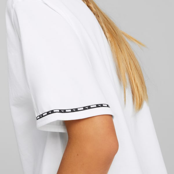 PUMA POWER Tape Tee Women, PUMA White, large-ZAF