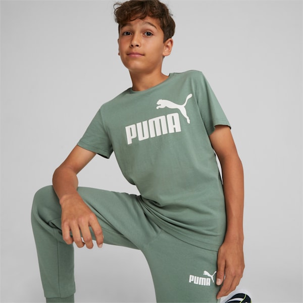 Essentials Logo Tee Youth, Eucalyptus, large-ZAF