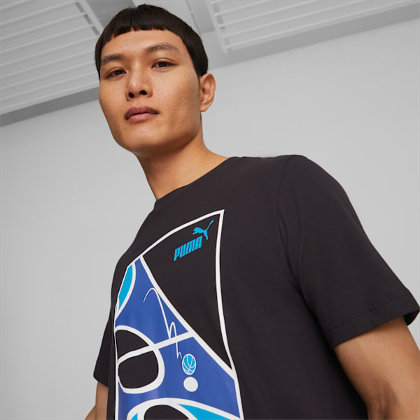 Playera deportiva para hombre GRAPHICS Court, PUMA Black, large-MEX
